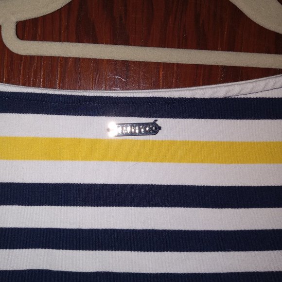 IMNYC Striped Dress Yellow Blue White Medium Offers Welcome! Fall Looks - Picture 2 of 3